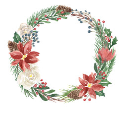 Watercolor Winter Wreath
