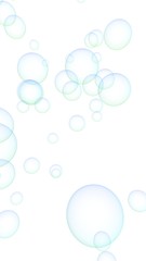 Light pastel colored background with pink bubbles. Wallpaper, texture blue balloons. 3D illustration