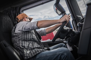 Trucker Behind the Wheel