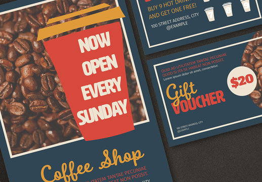 Coffee Shop Promotional Set Layouts