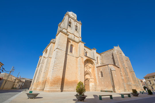 church of the Assumption, landmark and monument from fourteenth to sixteenth century, in Melgar de Fernamental, village in Burgos, Spain, Europe