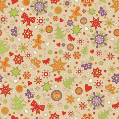 Seamless Christmas pattern, Vector illustration