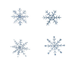 Watercolor Winter Snowflakes