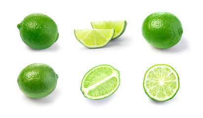 lime set isolated on white