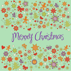 Christmas vintage card, Vector illustration