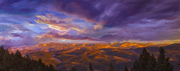 Peel and stick wall murals Aubergine Sunset over Evergreen, Colorado