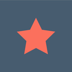 Orange star isolated on white background. Low poly origami style design. Polygonal design for business