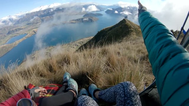 Sitting in tent on Wanaka mountaintop, POV