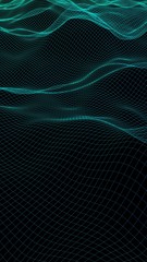 Abstract landscape background. Cyberspace grid. Hi-tech network. 3D illustration