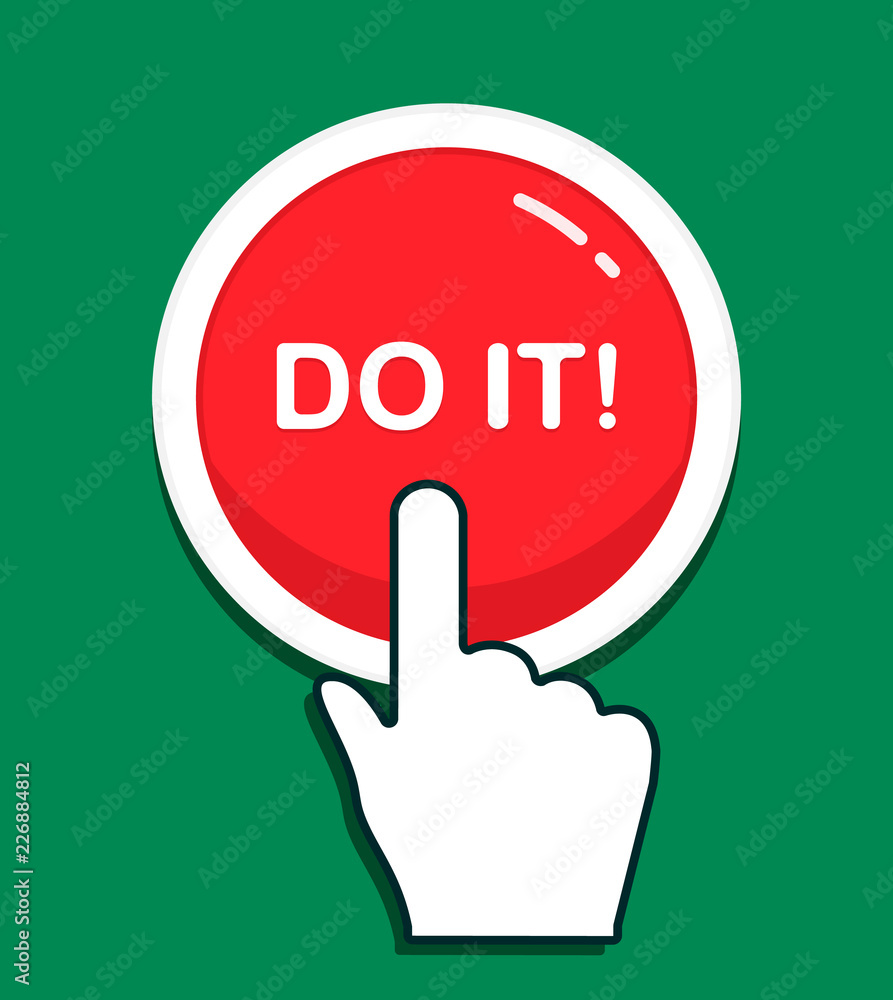 Poster hand cursor clicks the 