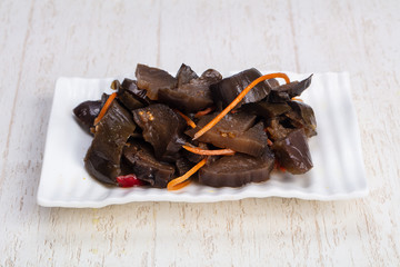 Appetizing marinated eggplant