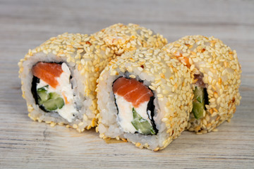 Japanese roll with salmon