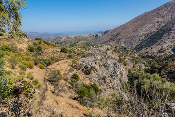 Fototapeta na wymiar Viewpoint in the mountains of Crete, Greece