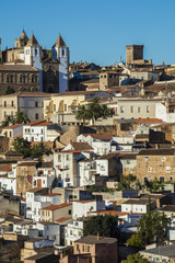 A Jewish quarter in a town of Caceres at sunrise in Extremadura region, Spain