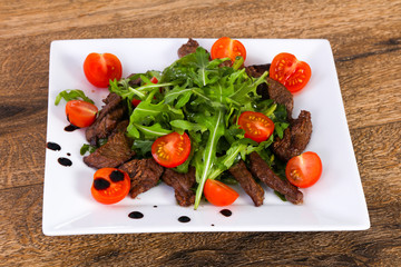 Beef with ruccola