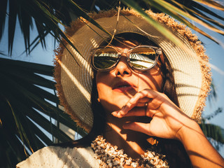 Beautiful woman with sunglasses