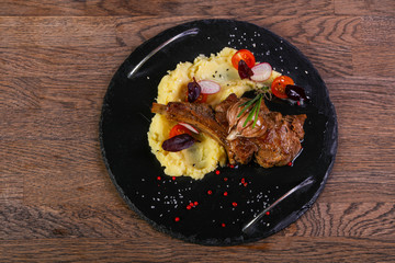 Lamb with mashed potato