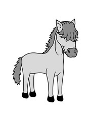 süß niedlich klein cool reiterin liebe glücklich stute hengst pferd pony reiten gesicht kopf mädchen comic cartoon clipart