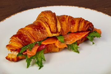 Croissant with salmon