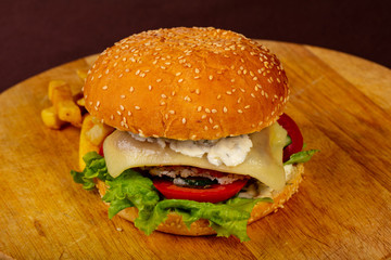 Tasty homemade burger