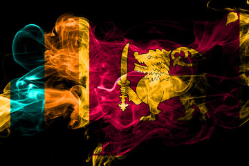Sri Lanka colorful smoking flag 2018.