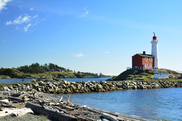 Fisgard lighthouse at Fort Rodd Hill in Victoria BC,Canada