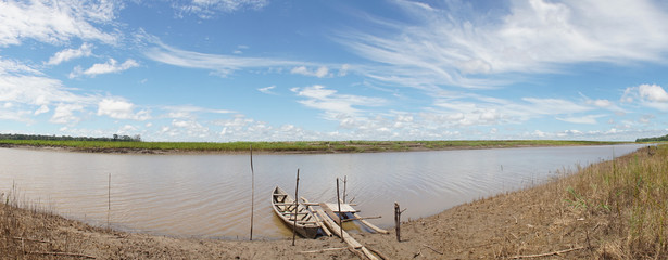 Topical amazonian river village Mocagua near Leticia, Colombia.