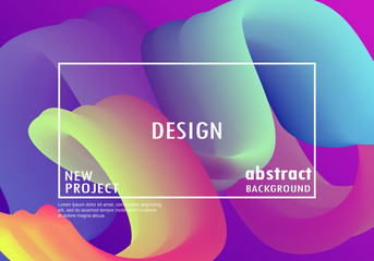 Obraz premium Trendy geometric background. 3d Fluid shape illustration. Vector illustration