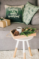 coffee cocoa cup Christmas celebration symbols table