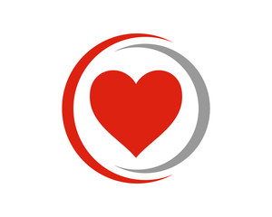 Classic Circle with Heart Sign Symbol Icon Logo Vector