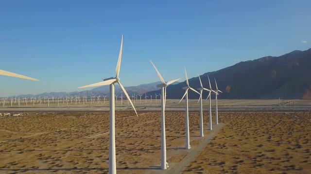 Windmills in a Row - Renewable Energy in Action