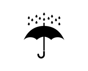 Shelter from Rainwater with an Umbrella Sign Symbol Icon Logo Vector
