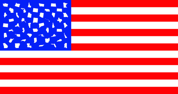 USA Flag with states