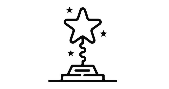 Award line icon motion graphic animation with alpha channel.