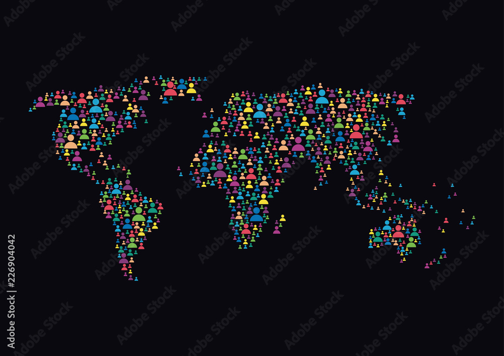 Poster vector illustration of a communication concept. the word communication with colorful dialog speech b