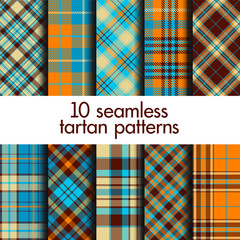 Set of seamless tartan patterns