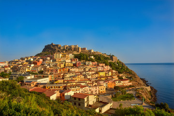 Obraz premium castle & city of Castelsardo (Sardinia, Italy) at sunrise