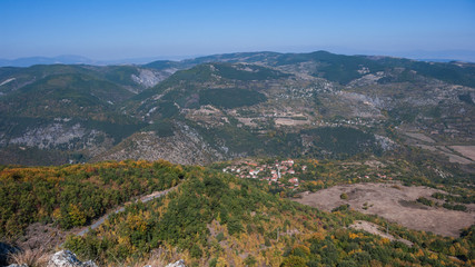Fototapeta premium Amazing Autumn landscape Ruen Mountain- northern part of Vlahina Mountain, Kyustendil Region, Bulgaria