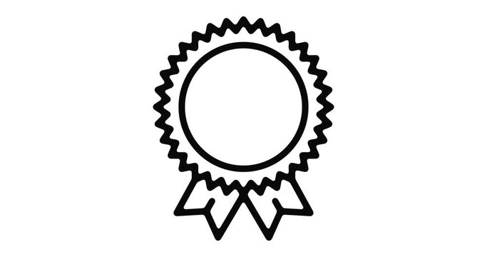 Badge line icon motion graphic animation with alpha channel.