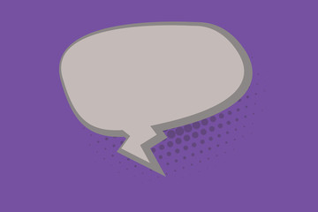 Flat design business Vector Illustration Empty copy space for Ad website promotion esp isolated Banner template. Blank Oblong Halftone Speech Bubble Text Balloon with Zigzag Tail and Shade