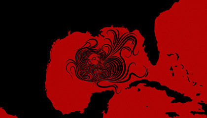 Illustration idea for Hurricane Michael heading towards North Florida, United States.