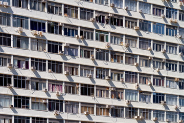 Pattern of windows in an apartment building in Rio de Janeiro (Brazil)