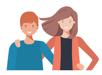 young couple avatar character