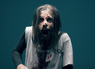 dead woman zombie. horror halloween concept