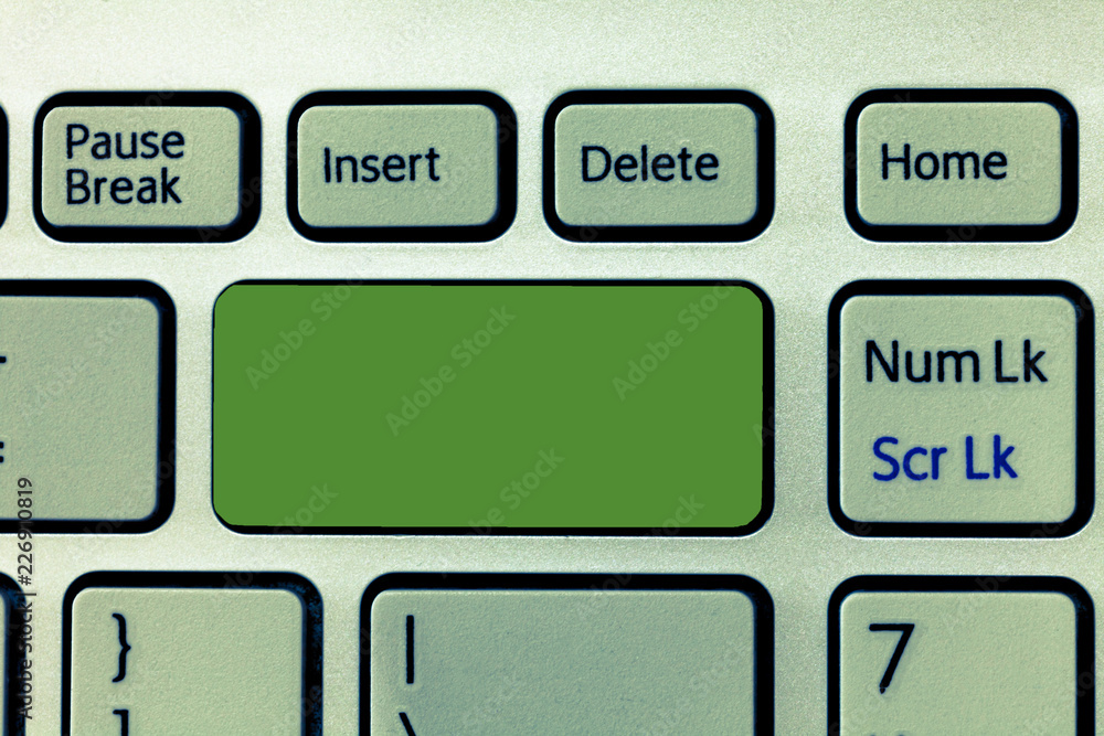 Poster Design business concept Empty template copy space text for Ad website isolated. Keyboard key Intention to create computer message, pressing keypad idea