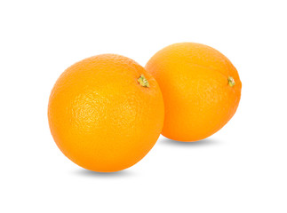whole fresh Navel orange on white background