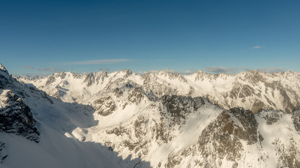 snow mountain on blue sky