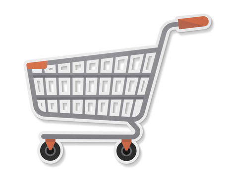 Grocery shopping cart icon illustration