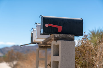 Mailboxes in desert