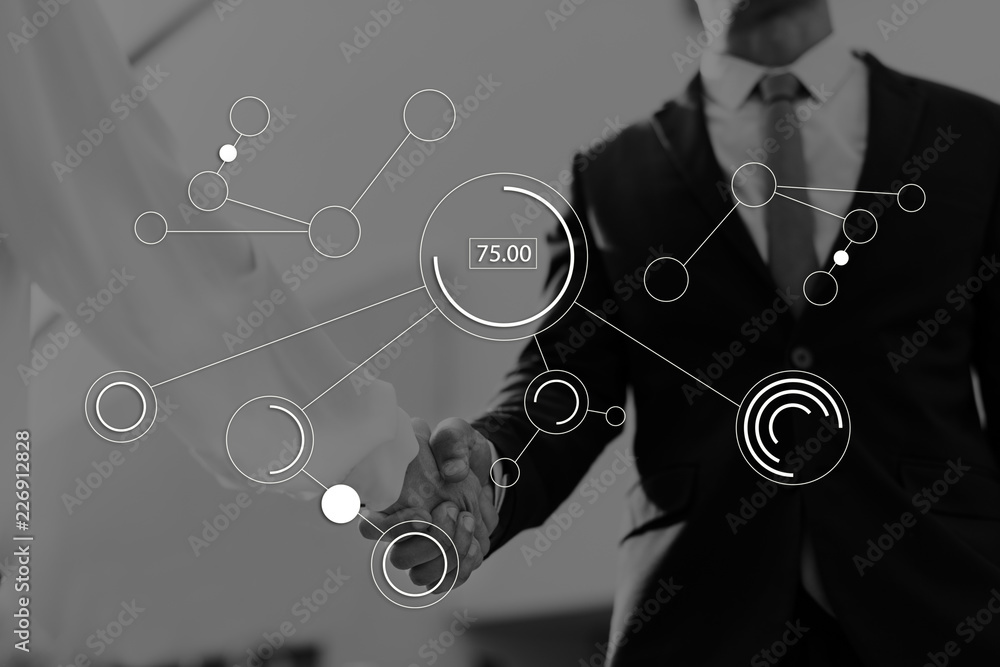Poster graph data show summary analysis icon graphic